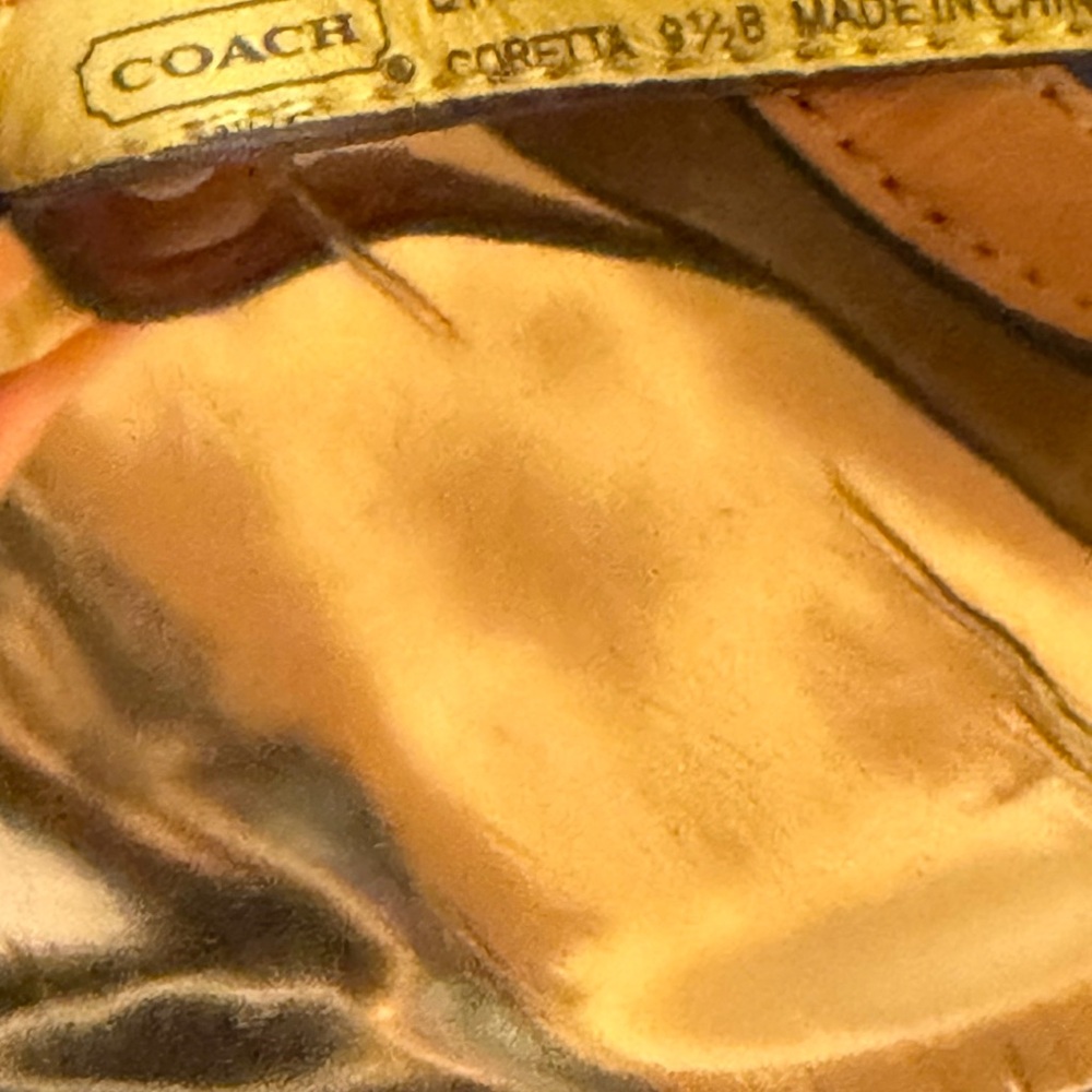 Coach CORETTA VEGAN Leather Wedge Heels in ginTan and Gold Strappy Heels in Ging - Picture 12 of 13